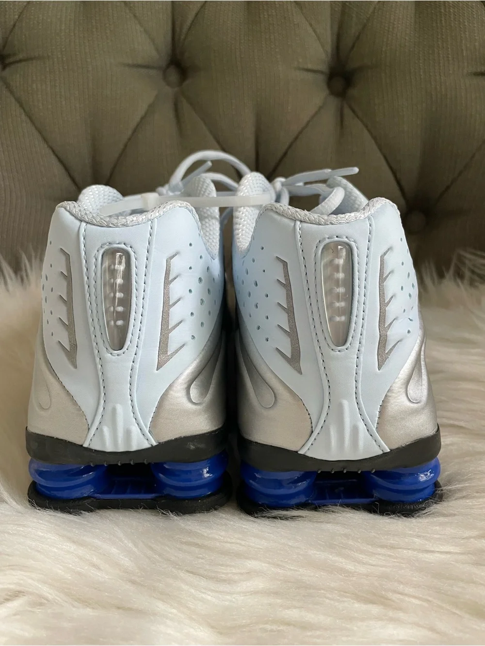 Nike Shox R4 Blue Tint Metallic Silver Y2K AR3565-402 Womens 9.5 Sneakers NWOB